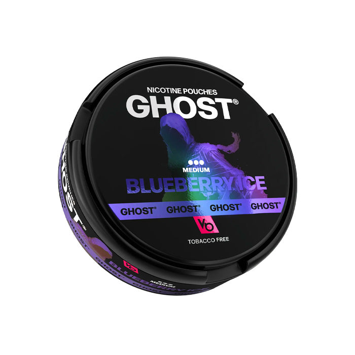 Tub of Blueberry Ice Ghost Nicotine Pouches Medium