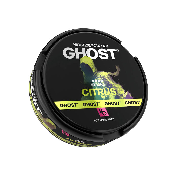 Tub of Citrus Ghost Nicotine Pouches Strong