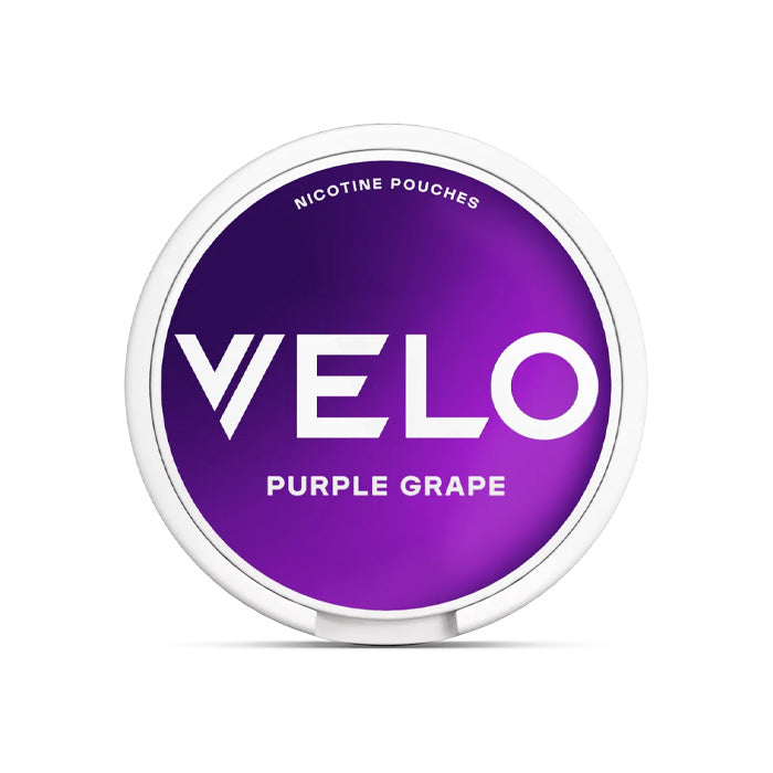 Tub of Purple Grape Velo Slim Nicotine Pouches