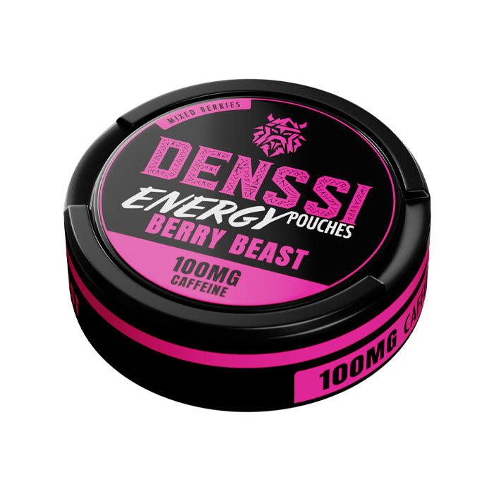 Can of 15 Denssi Berry Beast 100mg Energy Pouches