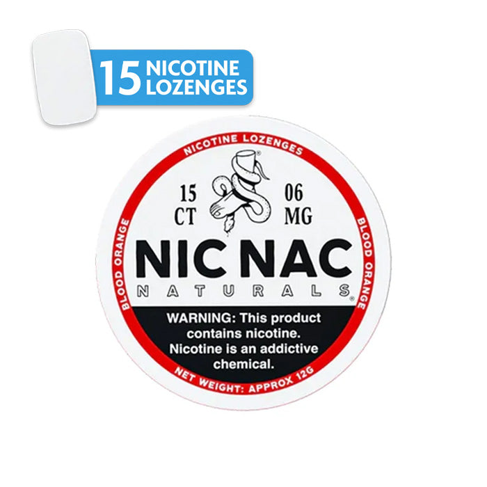 Can of 15 Blood Orange 6mg Nic Nac Lozenges
