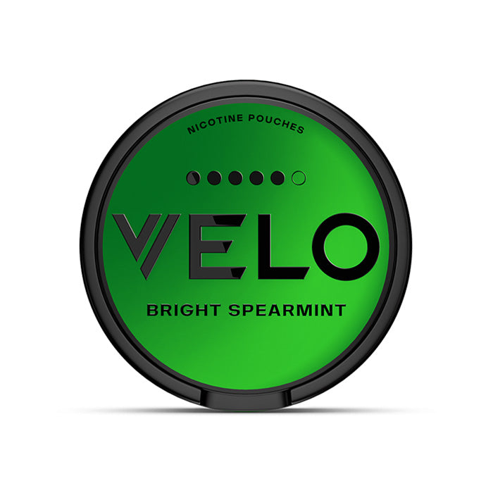 Tub of Bright Spearmint Velo Slim Nicotine Pouches