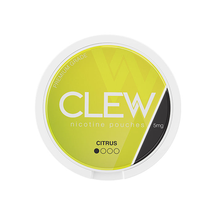 Can of Clew Citrus Nicotine Pouches in 5mg