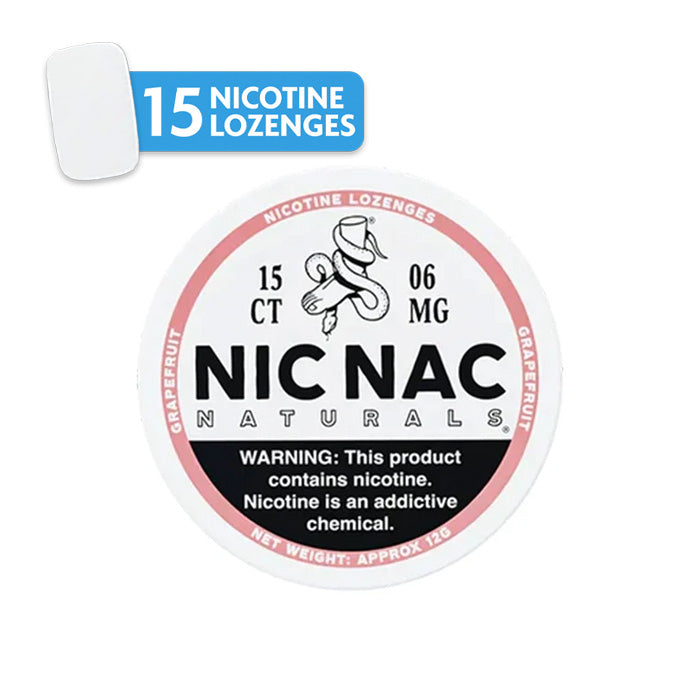 Can of 15 Grapefruit 6mg Nic Nac Lozenges