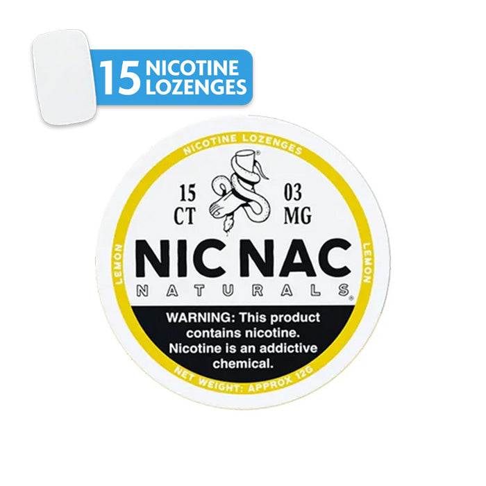 Can of 15 Lemon 3mg Nic Nac Lozenges