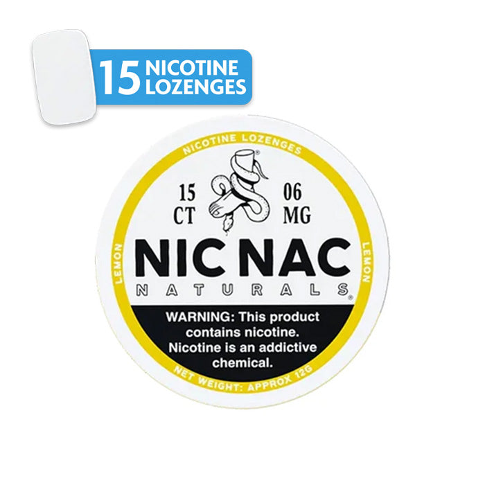 Can of 15 Lemon 6mg Nic Nac Lozenges