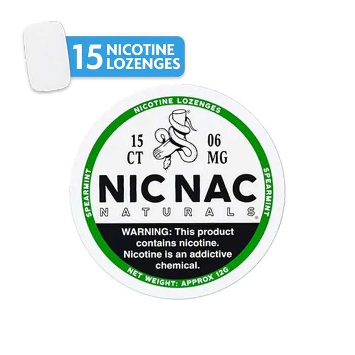 Can of 15 Spearmint 6mg Nic Nac Lozenges