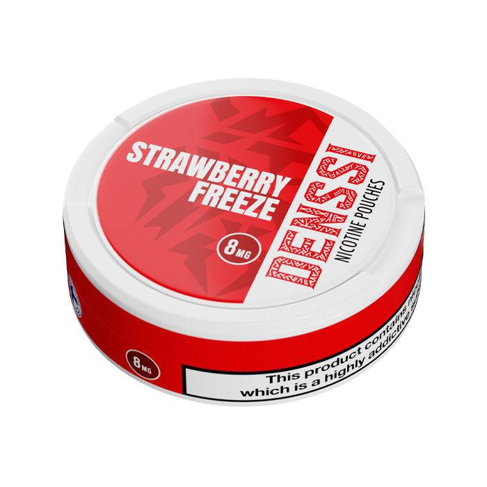 Can of 20 Denssi Strawberry Freeze 8mg Nicotine Pouches