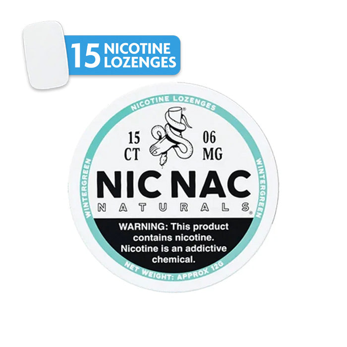 Can of 15 Wintergreen 6mg Nic Nac Lozenges